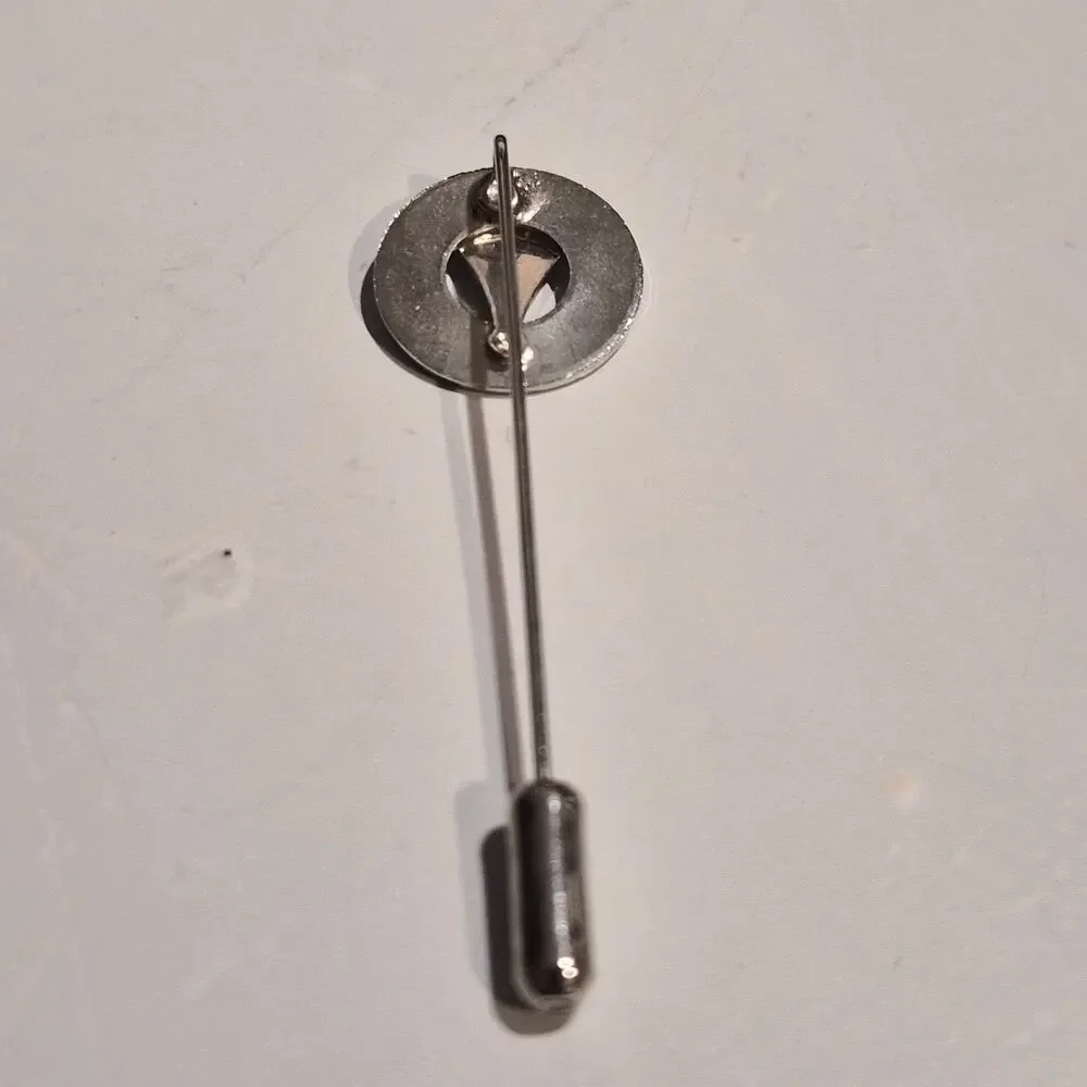 Vintage Silver Geometric Stick Pin Minimalist Lapel Pin Circle Diamond Y2K